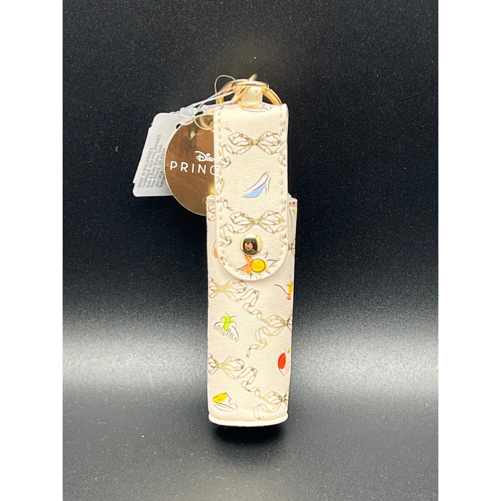 Bath & Body Works Disney Princess Lip Holder Keychain Cream Faux Leather‎ NWT